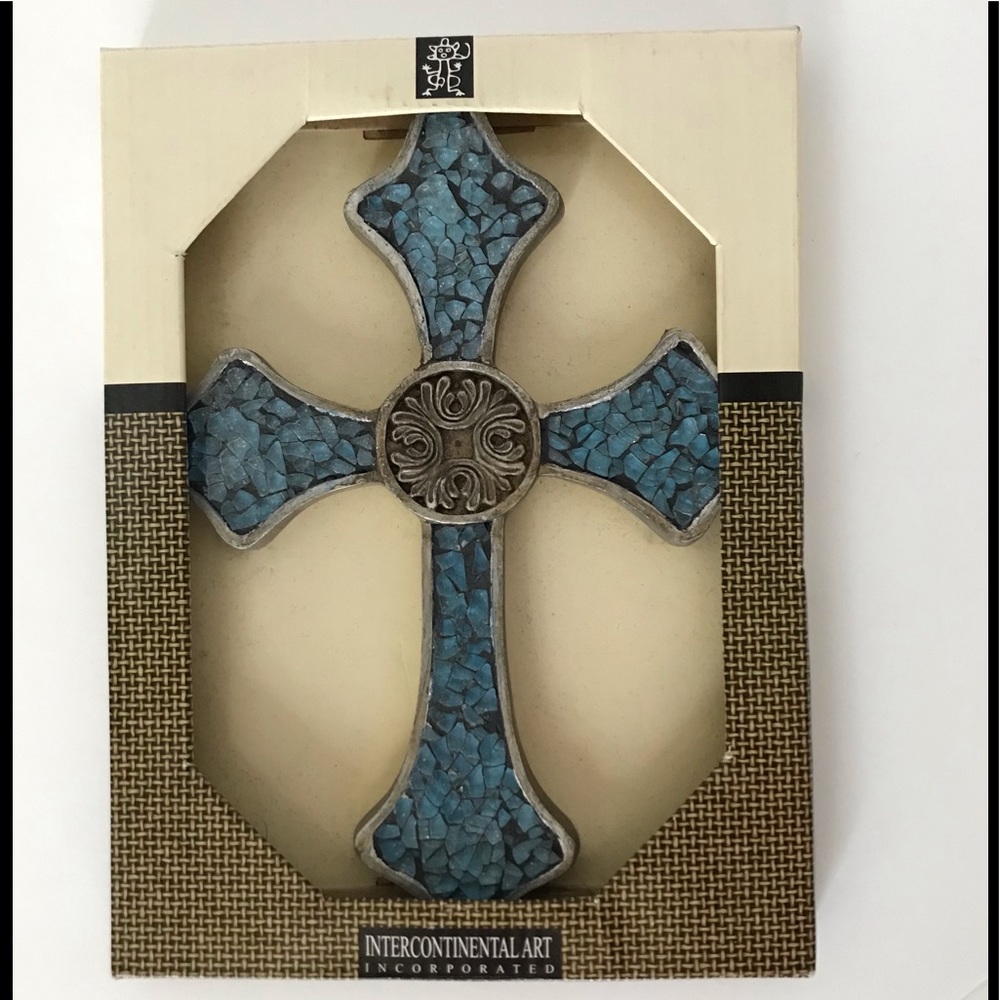 BNIB - Crushed Glass Decorative Cross